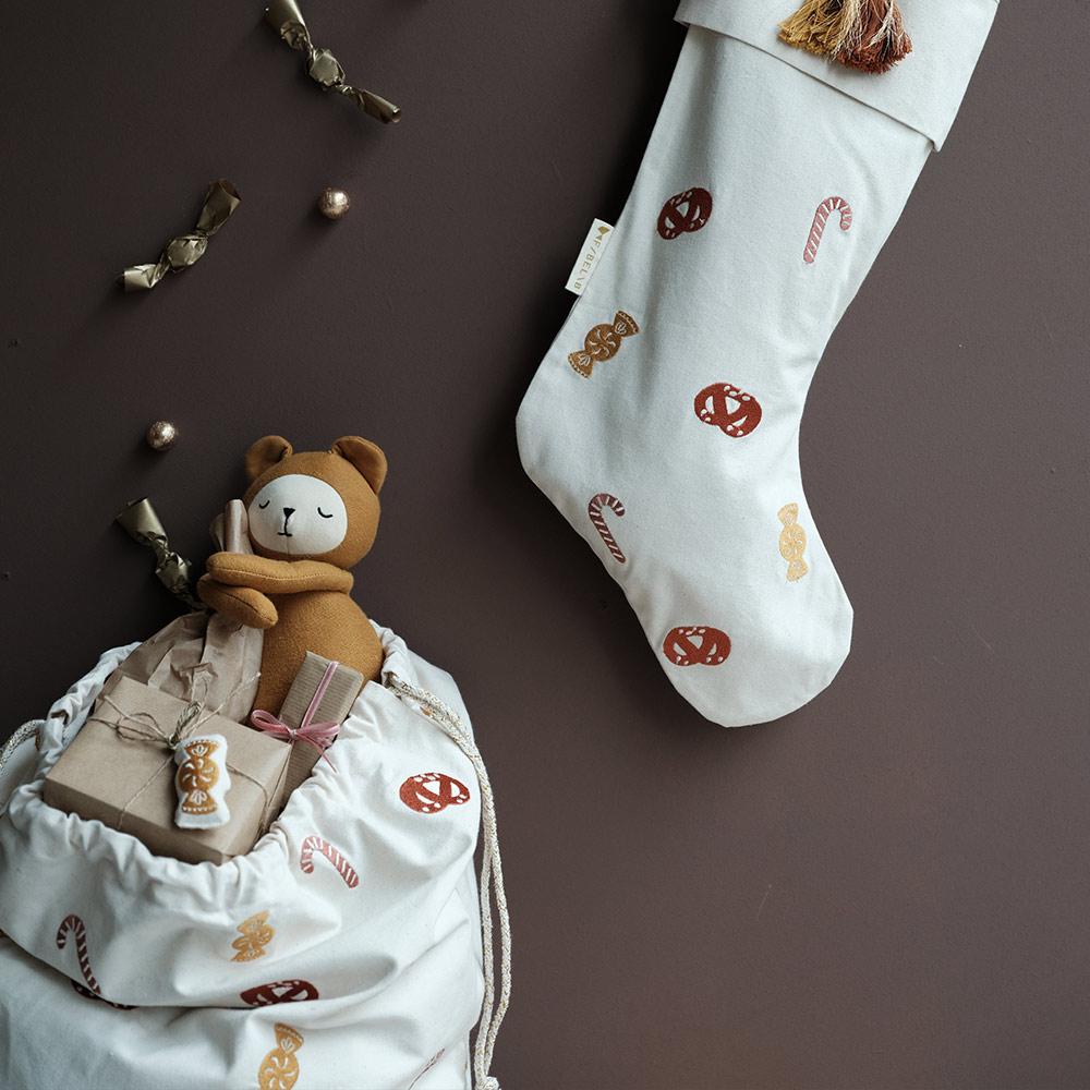 Sac Cadeaux Noël brodé Candy Fabelab