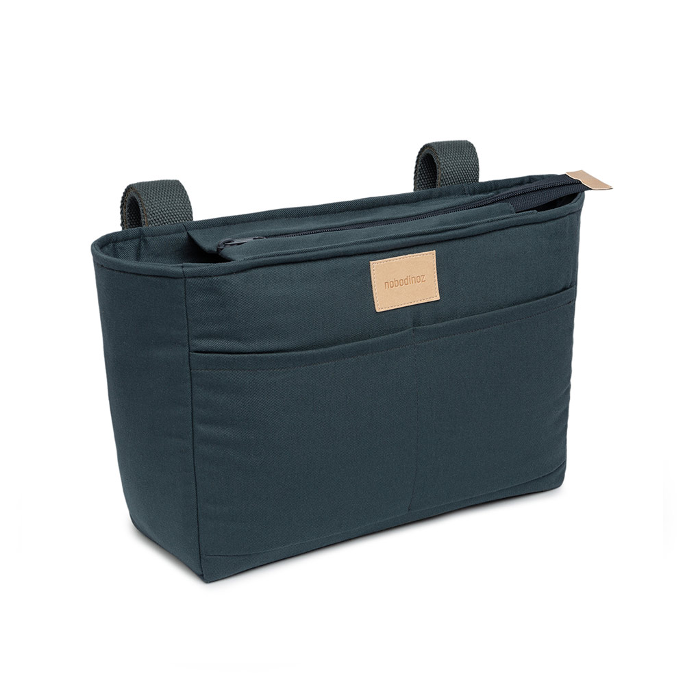 Sac Organisateur de Poussette Imperméable - Bleu Carbone - Nobodinoz