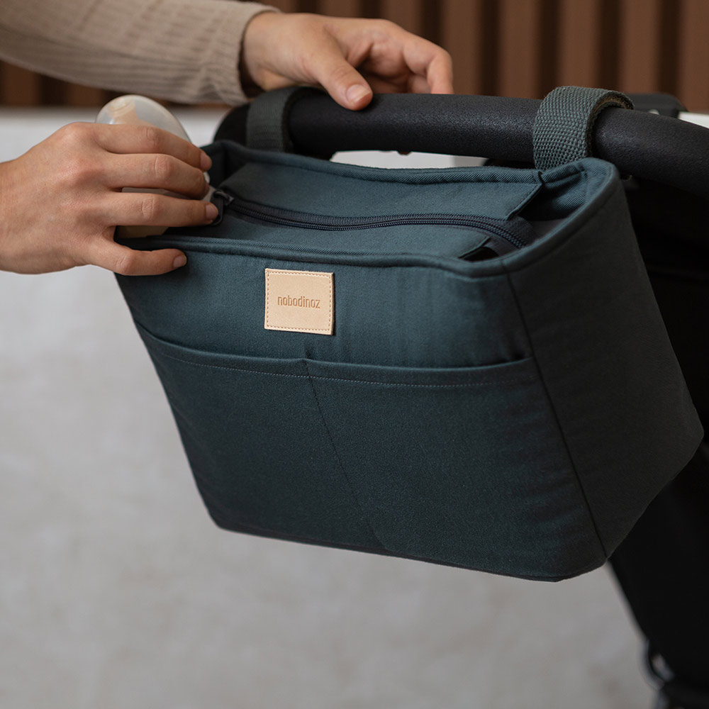 Sac Organisateur de Poussette Imperméable - Bleu Carbone - Nobodinoz