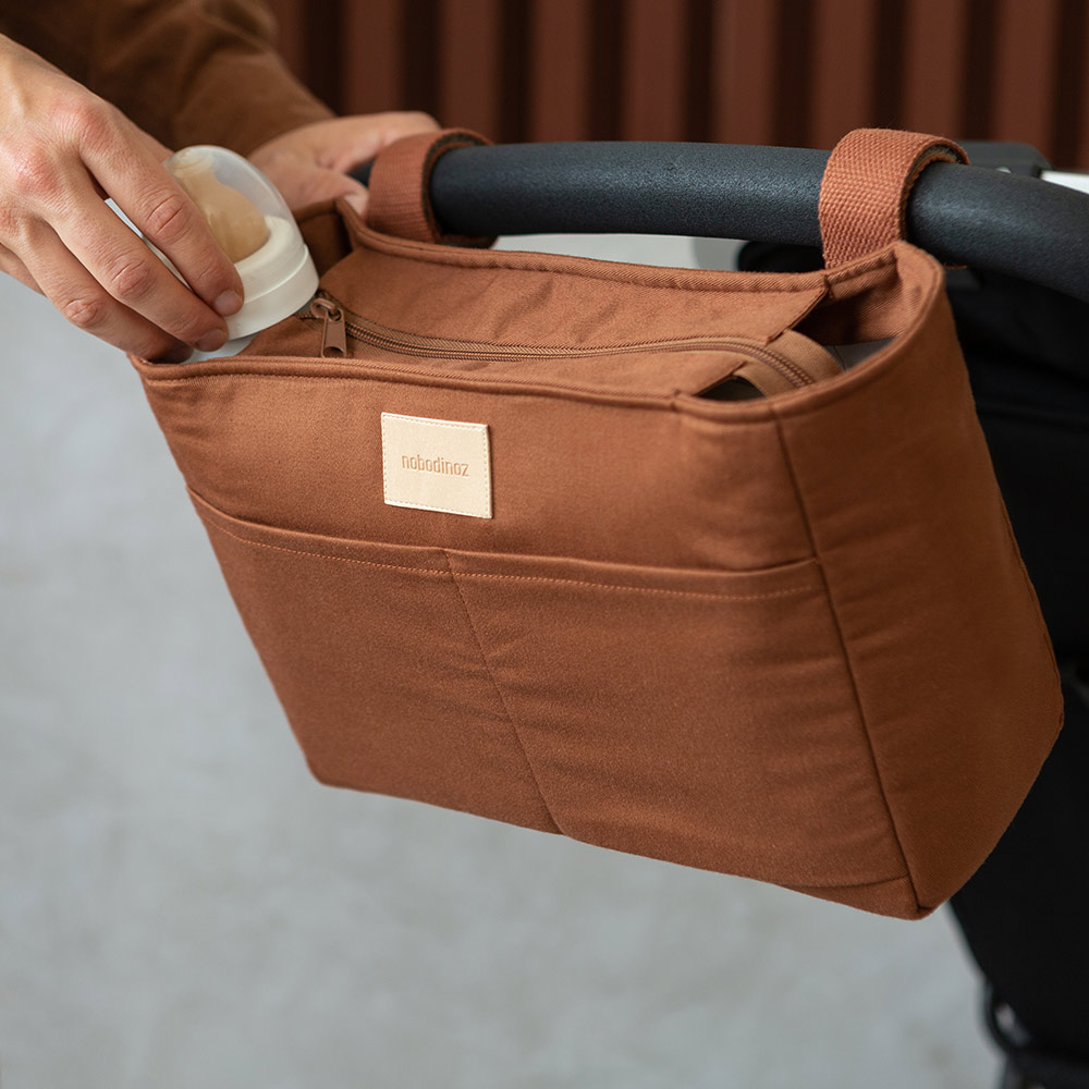 Sac Organisateur de Poussette Imperméable - Terracotta - Nobodinoz