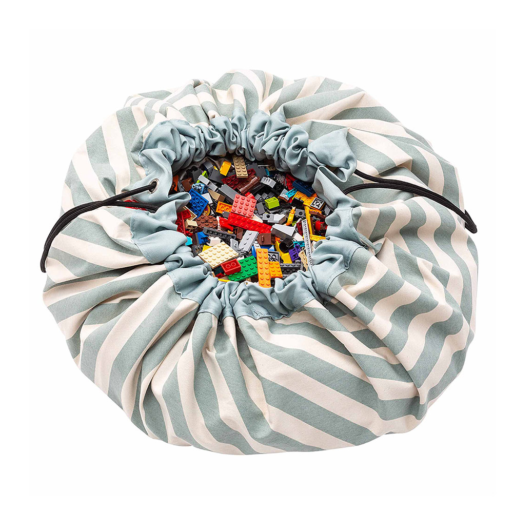 Sac - Tapis de jeux Rayures - Vert Celadon - Play et Go