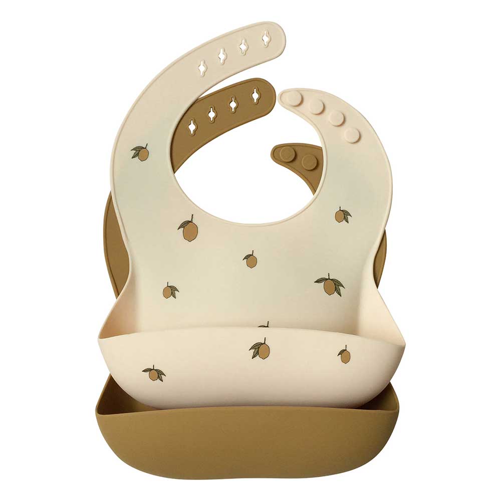 Set de 2 Bavoirs en Silicone Citrons - Konges Slojd