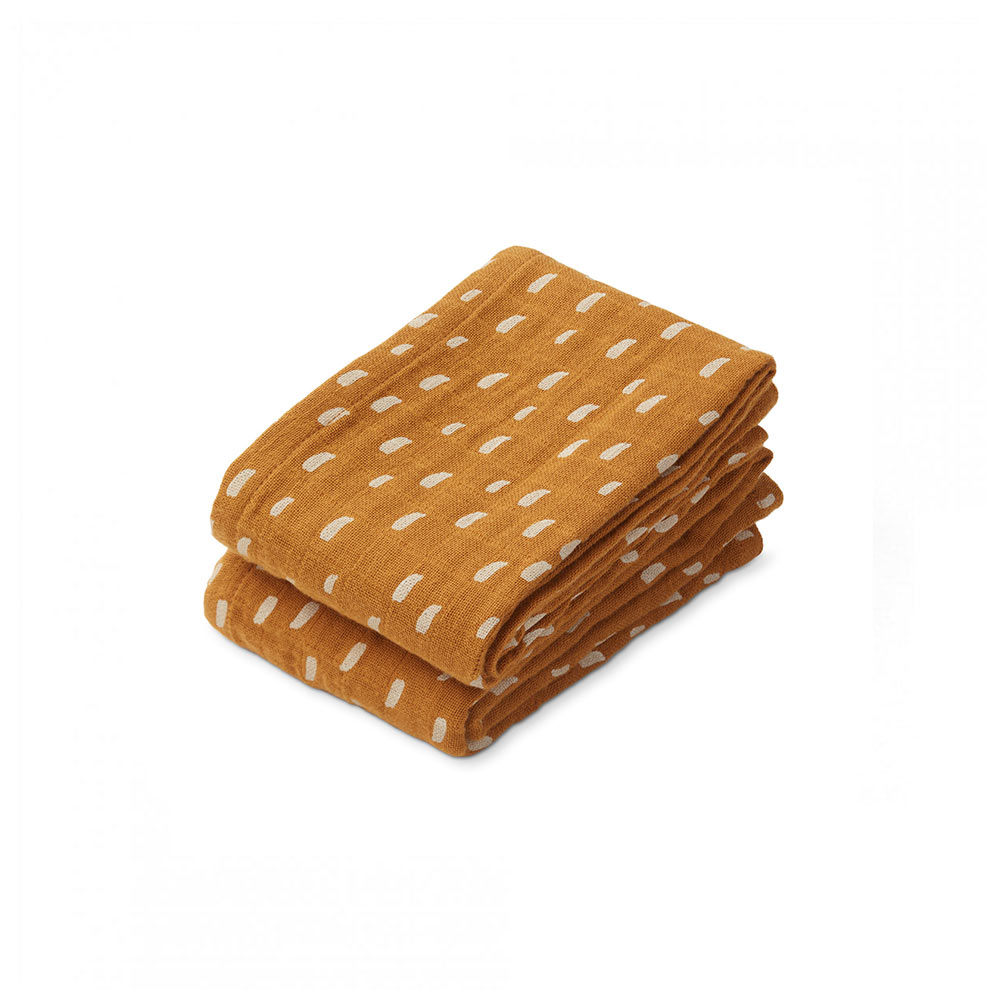 Set de 2 Langes Lewis Graphic Stroke - Golden Caramel - Liewood