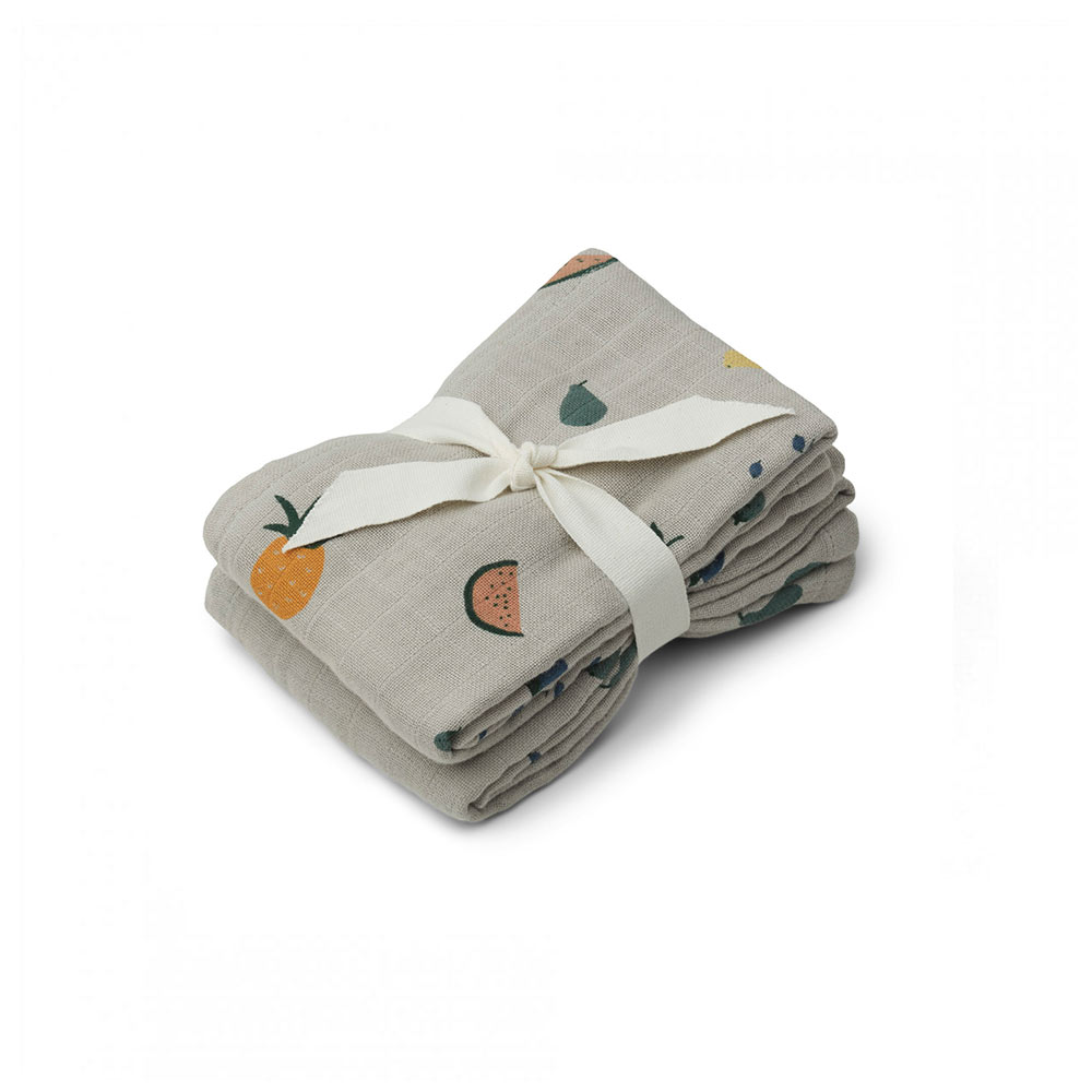 Set de 2 Langes Lewis Fruit - Bleu clair - Liewood