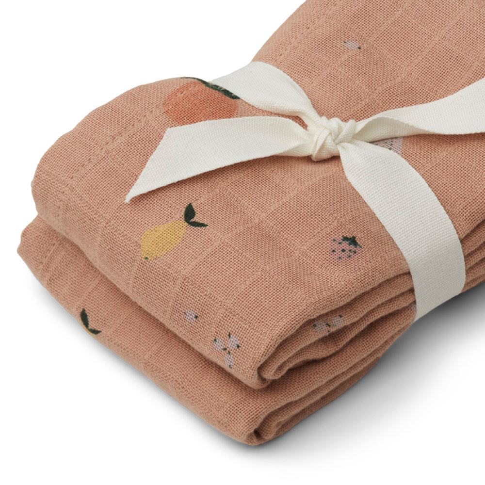 Set de 2 Langes Lewis Fruit - Rose Tuscany - Liewood