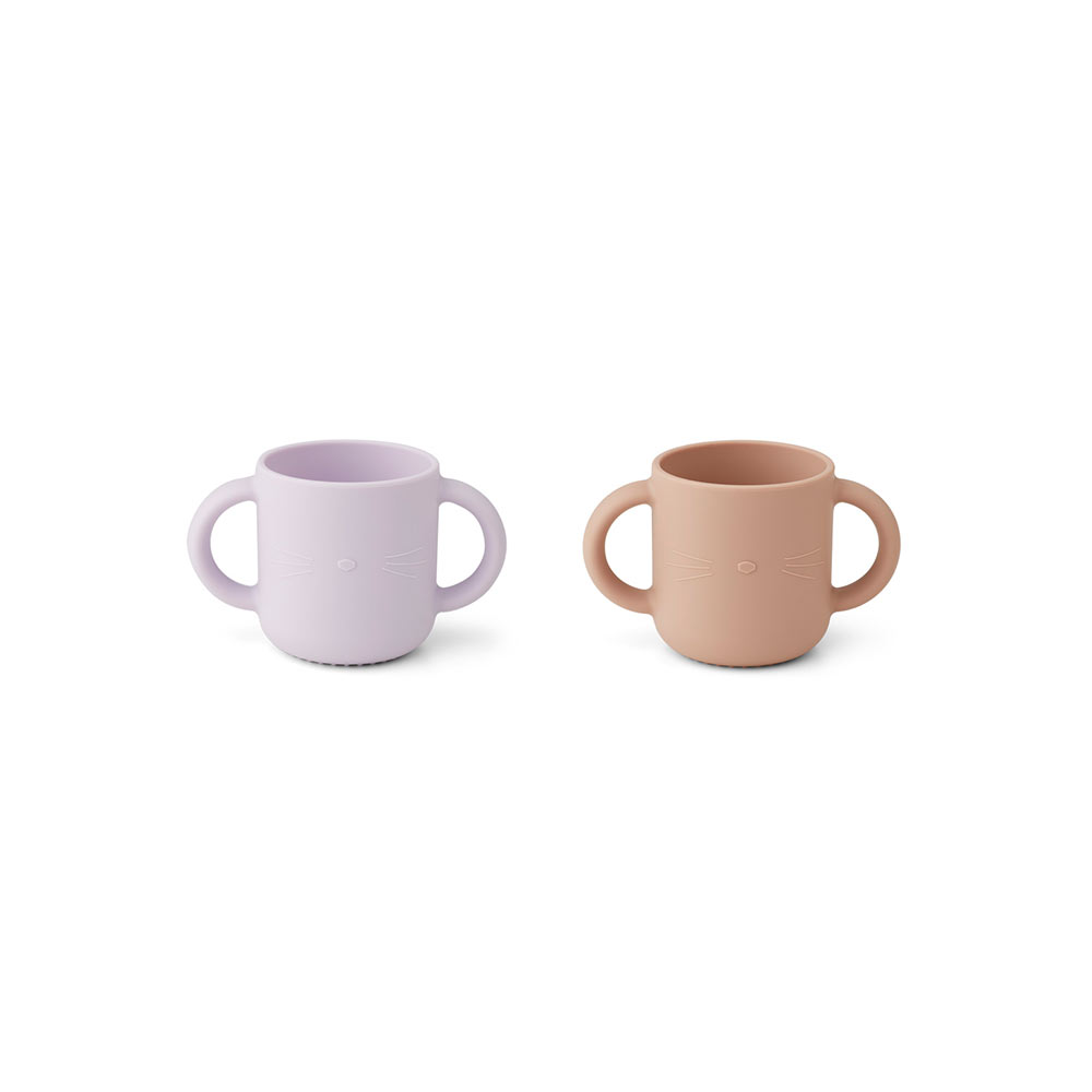 Set de 2 Tasses Chat Gene - Lavande / Rose - Liewood