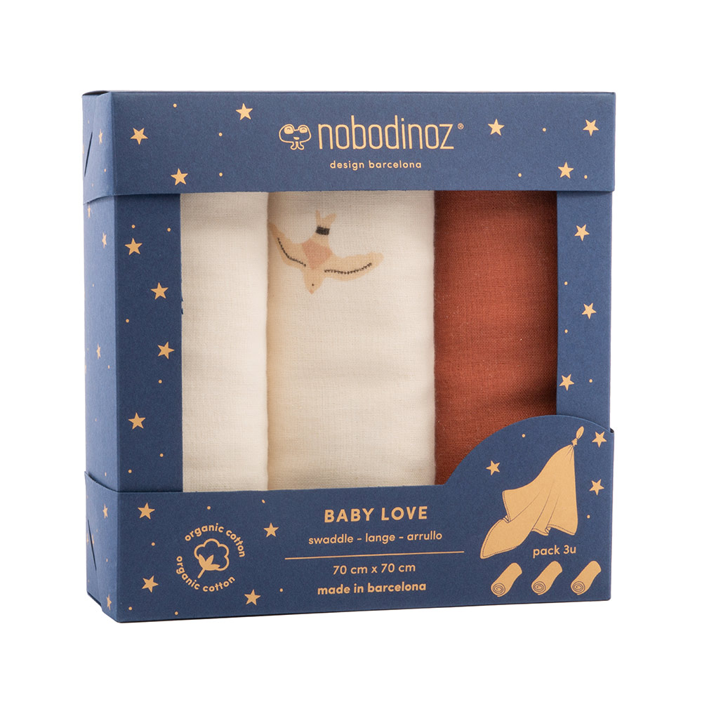 Pack 3 langes Baby Love - Toffee - Nobodinoz