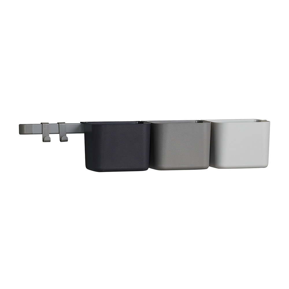 Set de 3 Organiseurs et 1 grand rail - Gris - Leander