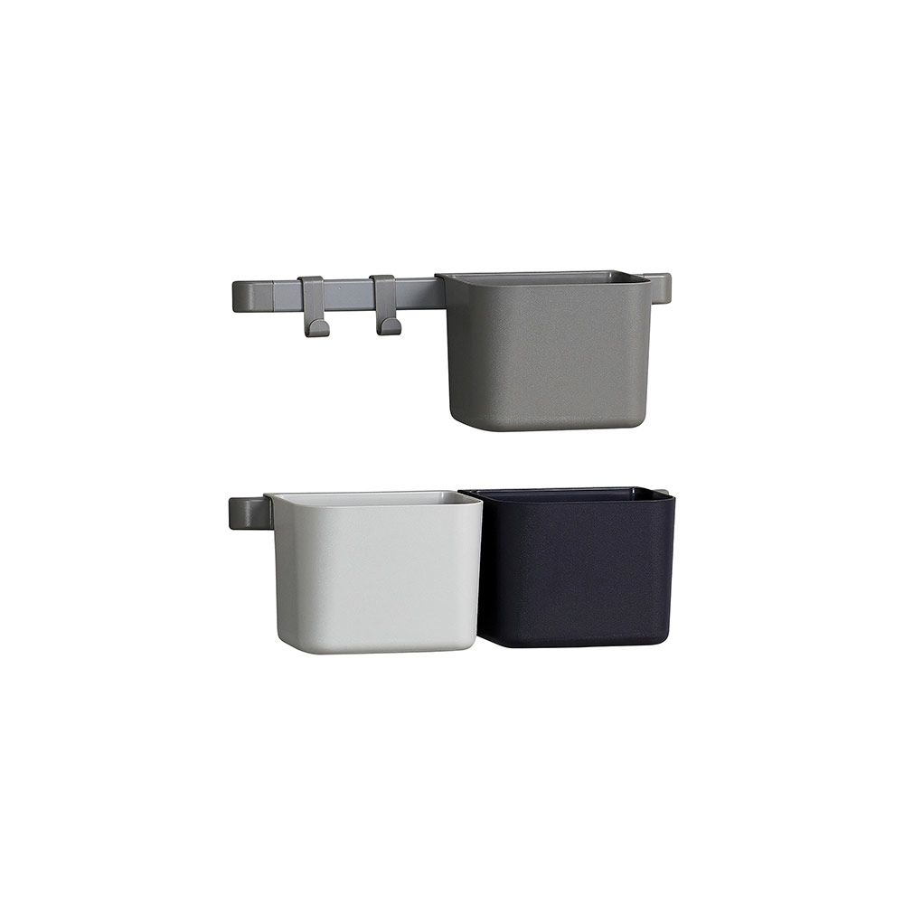 Set de 3 Organiseurs et 2 rails - Gris - Leander