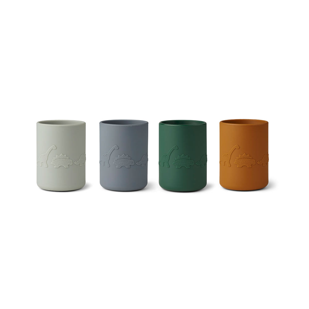 Set de 4 Gobelets Dinosaure Ethan - Bleu mix - Liewood