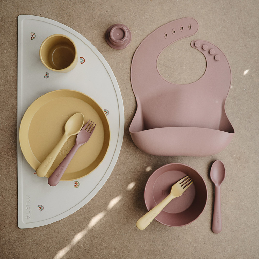 Set de Table en Silicone Arc-en-Ciel - Mushie