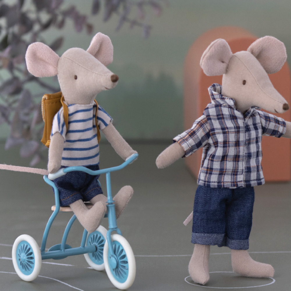 Souris Cycliste Grand Frère et son cartable Maileg