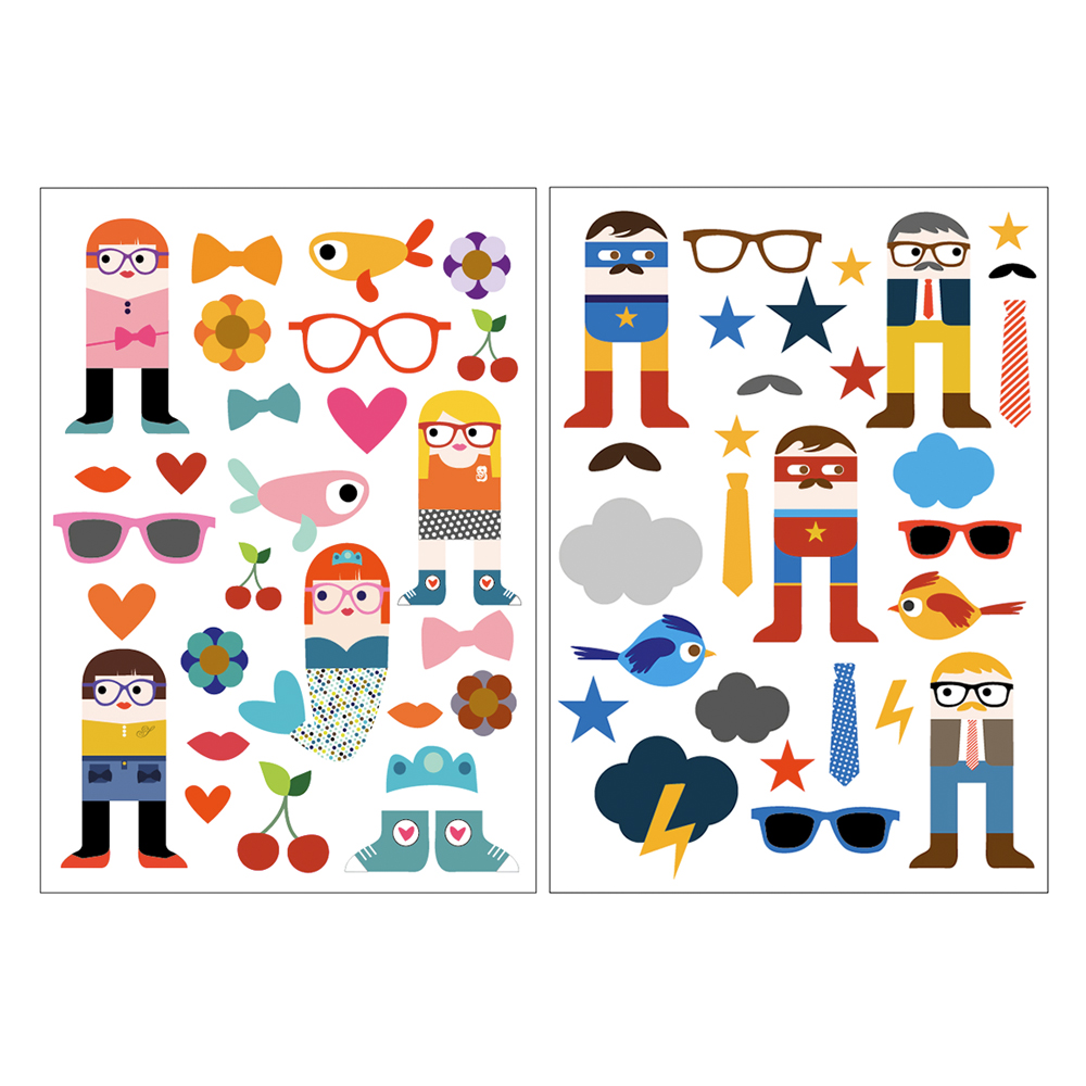 2 planches de Stickers Filles et Garçons - My Name is Simone