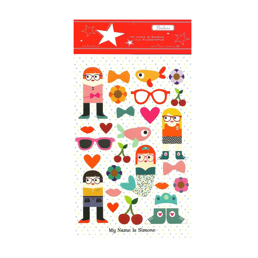 2 planches de Stickers Filles et Garçons - My Name is Simone