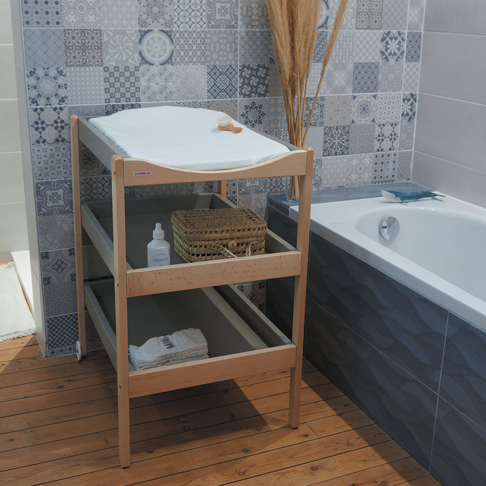 Table à langer Margot 3 plateaux - Gris Combelle