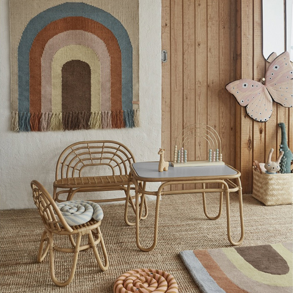 Table enfant en rotin Rainbow - OYOY