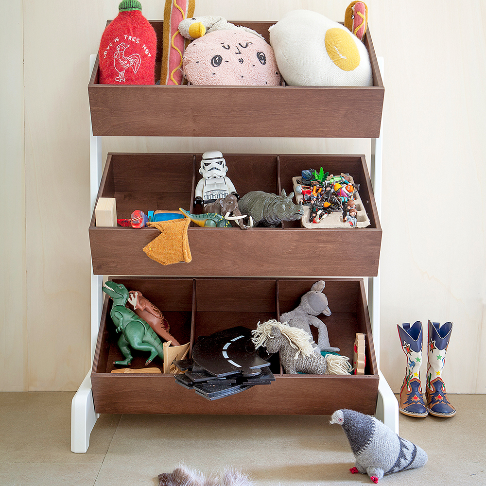 Toy store coffre à jouets - Blanc/Noyer - Oeuf NYC