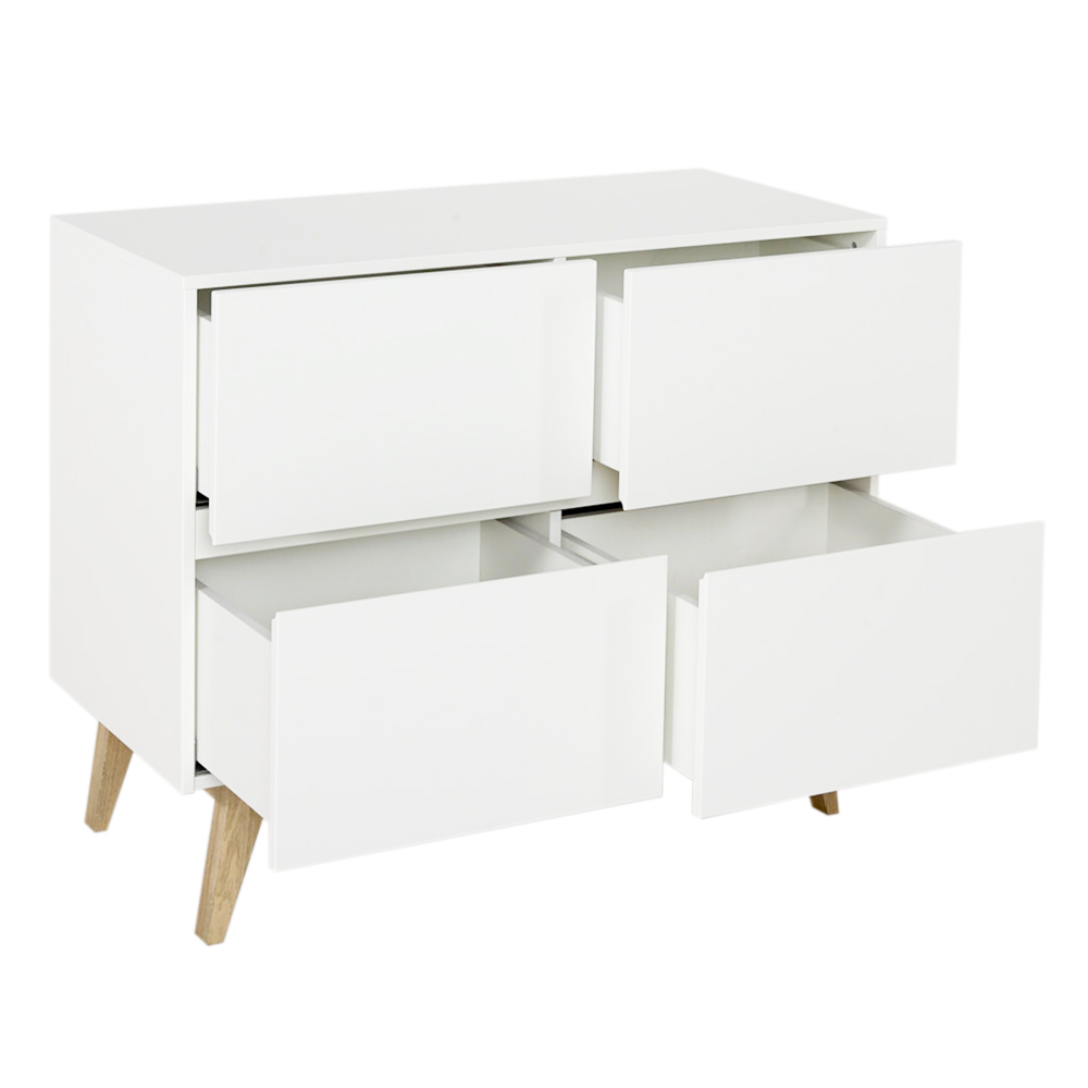 Commode à langer 4 tiroirs Trendy - Blanc - Quax