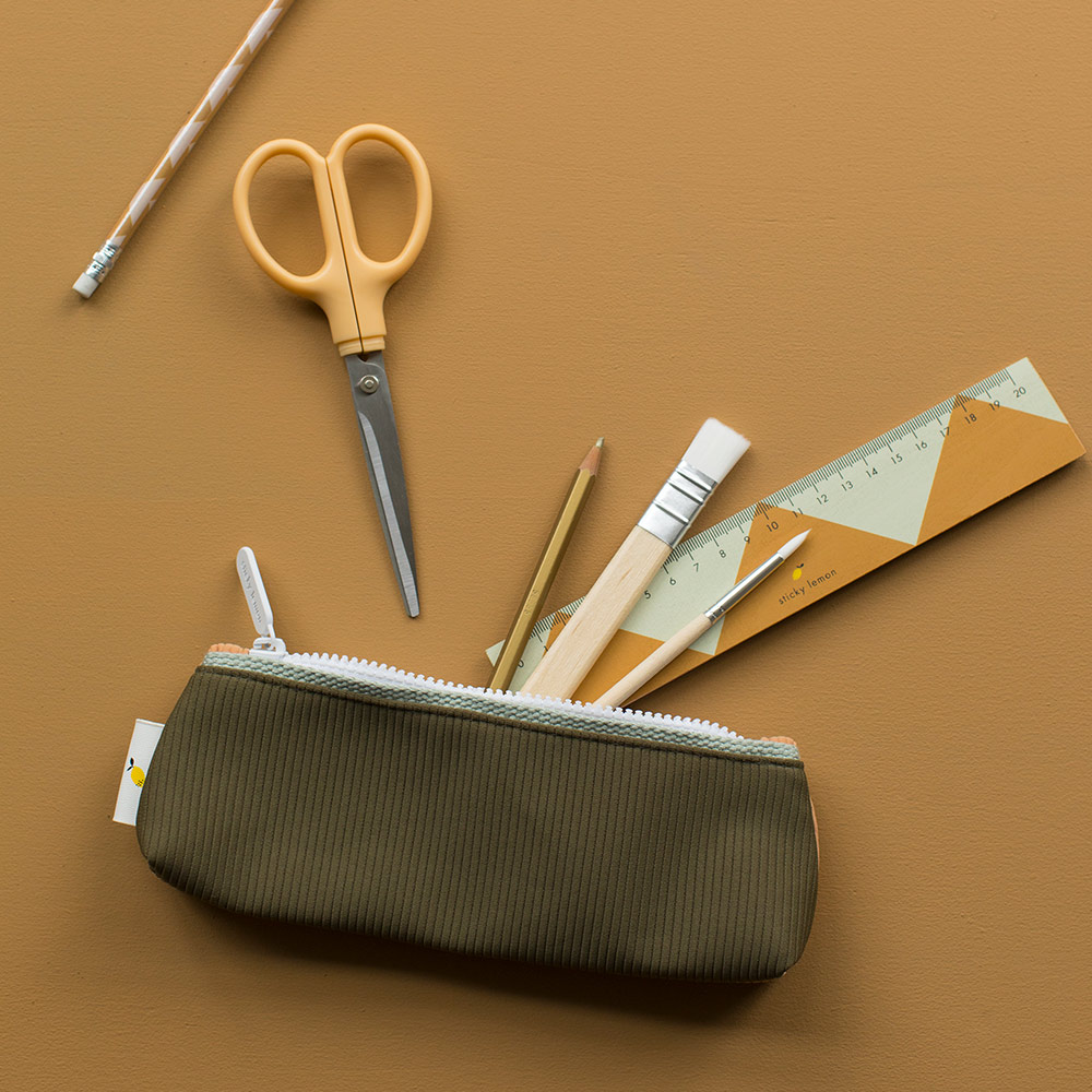 Trousse bicolore côtelée Sprinkles - Cantaloup/Kaki - Sticky Lemon