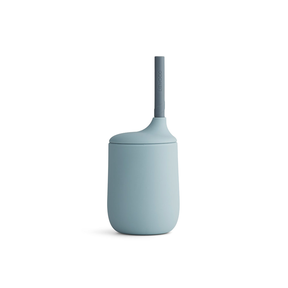 Gobelet et paille silicone Ellis - Bleu clair - Liewood