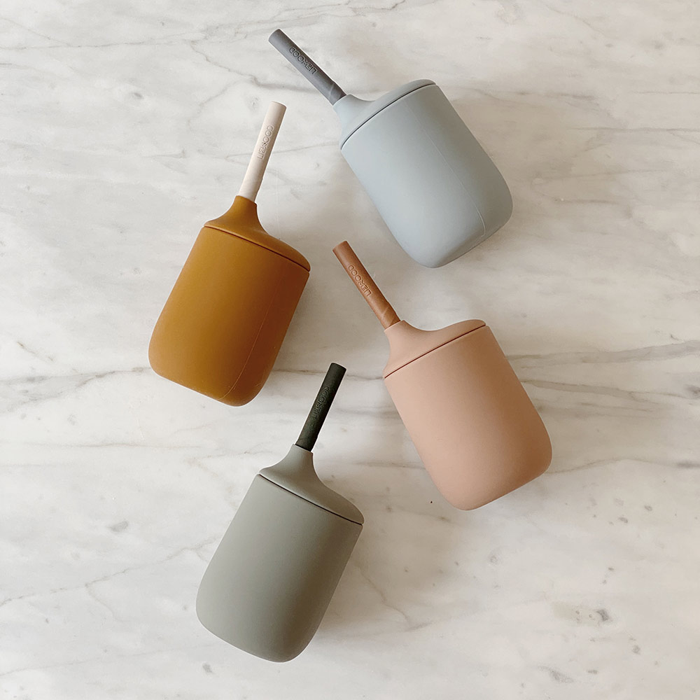 Gobelet et paille silicone Ellis - Bleu clair - Liewood