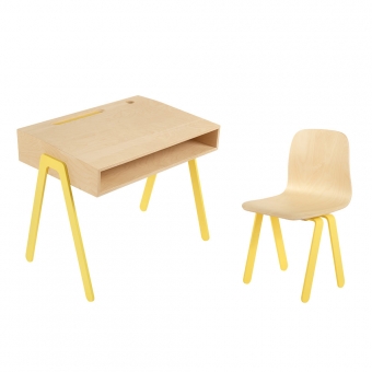 Bureau et chaise enfant 2-6 ans - Jaune In2wood