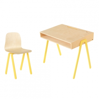 Bureau et chaise junior 7-10 ans - Jaune In2wood